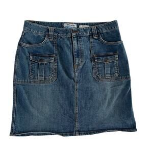 Vtg Y2K 2000s Plus Size Old Navy Denim Cargo Mini Skirt Wmns 14 Grunge Skater